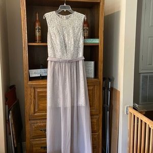 Sliver lace formal dress